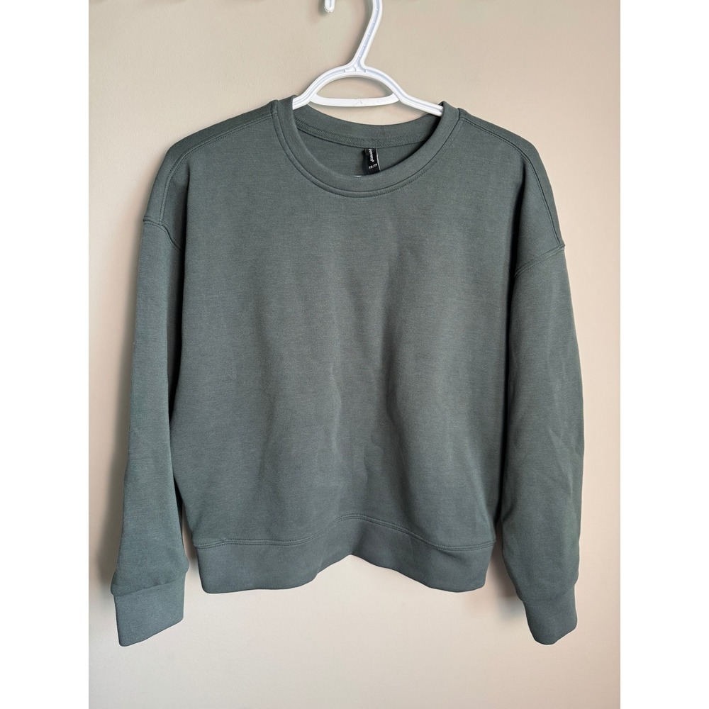Lazypants Womens Deep Forest Green Slouchy Relaxed Sweatshirt XS Loungewear Cozy